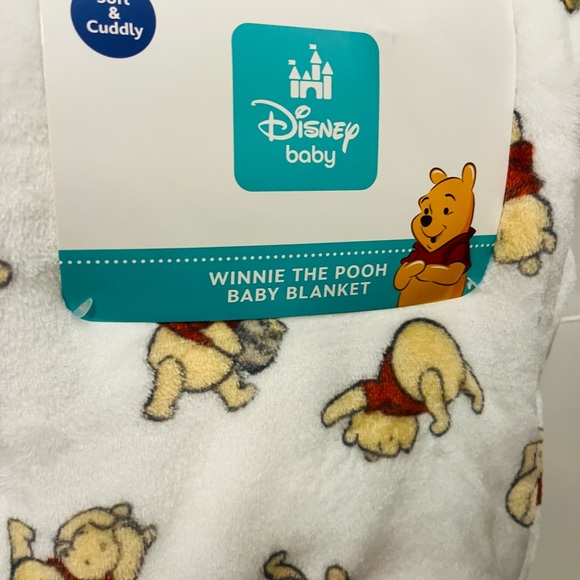 Disney Baby Winnie the Pooh Baby White Nursery Blanket Hunny Honey Bees - Picture 2 of 12